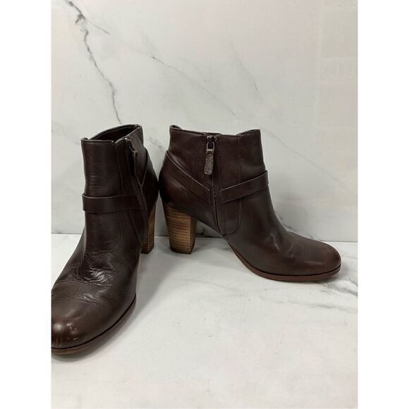 COLE HAAN Leather Heel Ankle Booties - Picture 1 of 6